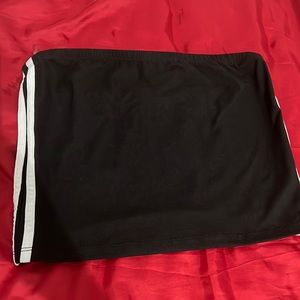 Black with white stripes tube top